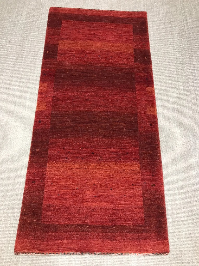 Loribaft Tappeto 90 x 190 Rosso (Iran) Annodato A Mano