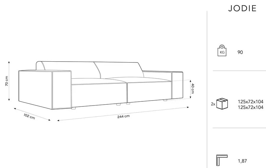Divano in tessuto bouclé beige 244 cm Jodie - Micadoni Home
