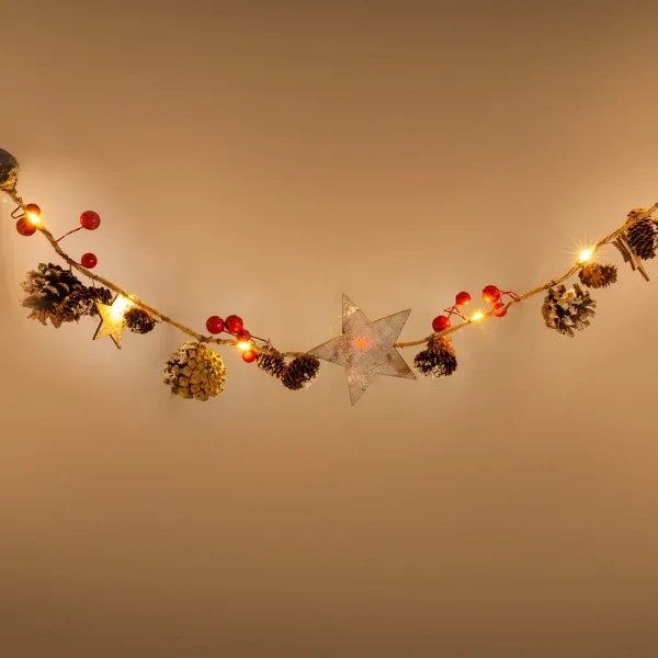 Retlux - Catena LED di natale 10xLED/3xAA 2,5m bianco caldo