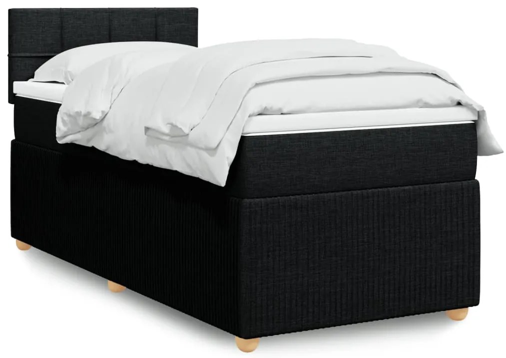 Giroletto A Molle Con Materasso Nero 80x200 Cm İntessuto /
