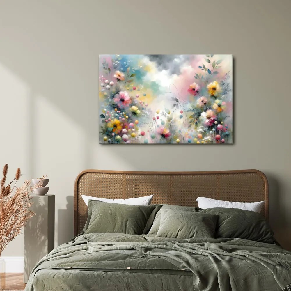 Quadro su tela – Prato floreale delicato