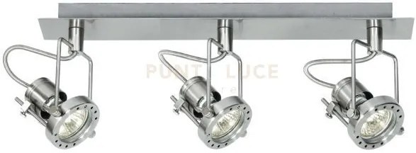 Spot led techno nickel 3 luci attacco gu10 led 5w 400lm 2700k 44,6x...