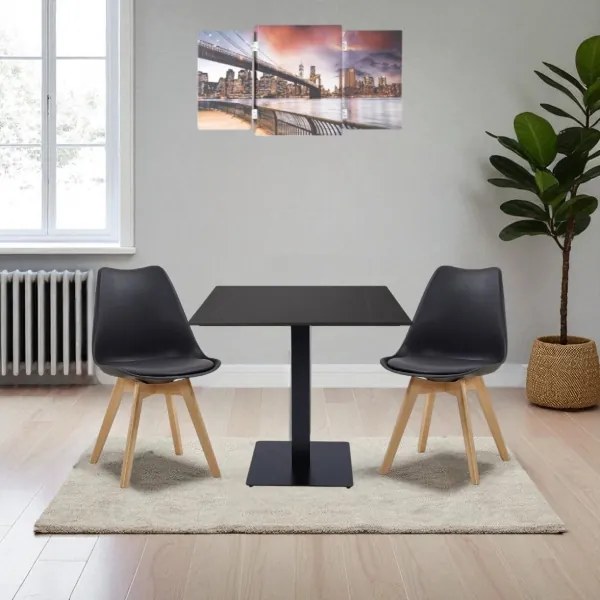 Set 2 sedie Kaira nere in stile scandinavo per cucina o sala