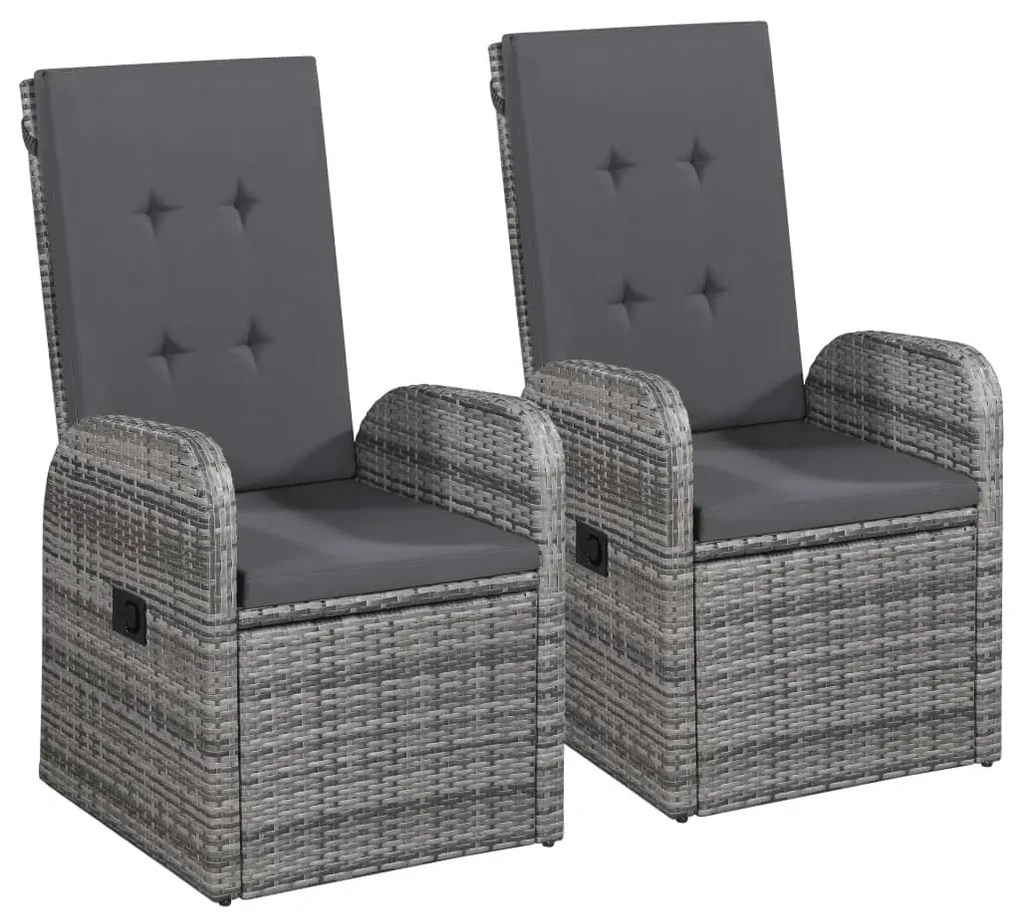 Set mobili da pranzo per giardino 3 pz grigio