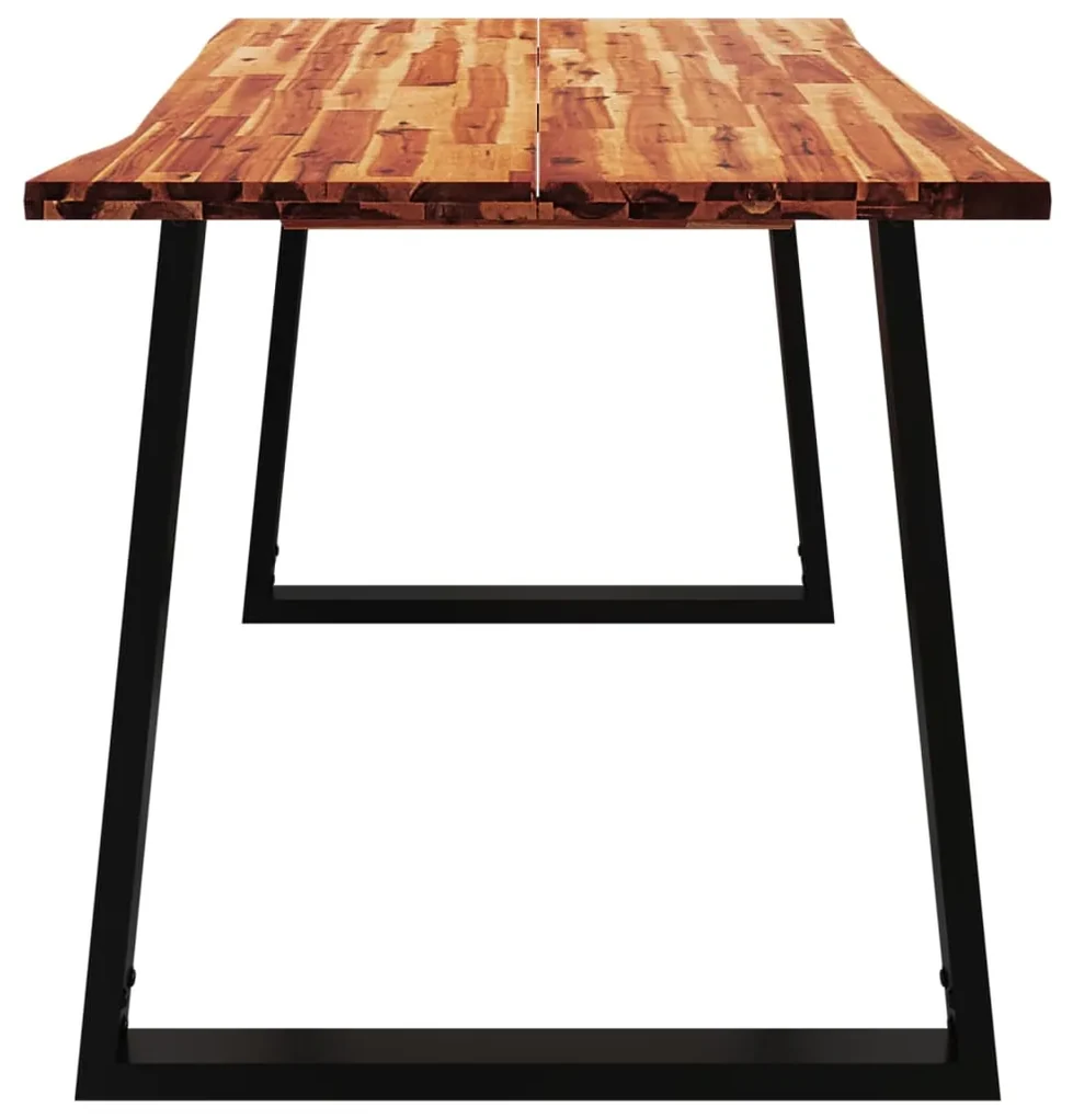 Tavolo da pranzo bordi vivi 140x80x75 cm legno massello acacia
