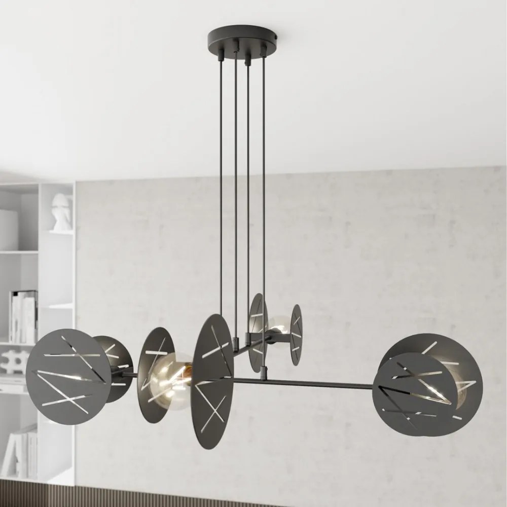 Lampadario a sospensione in acciaio XOTIC 4 nero 4xE27 Colore del corpo Nero