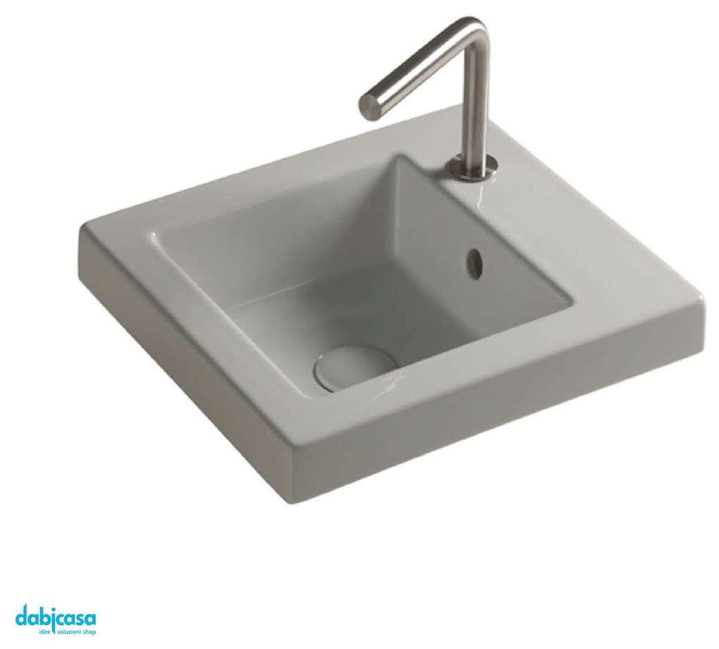 Ceramica Tecla "Serie 35" Lavabo Da Incasso o Sospeso 35x40 Cm Bianco Lucido