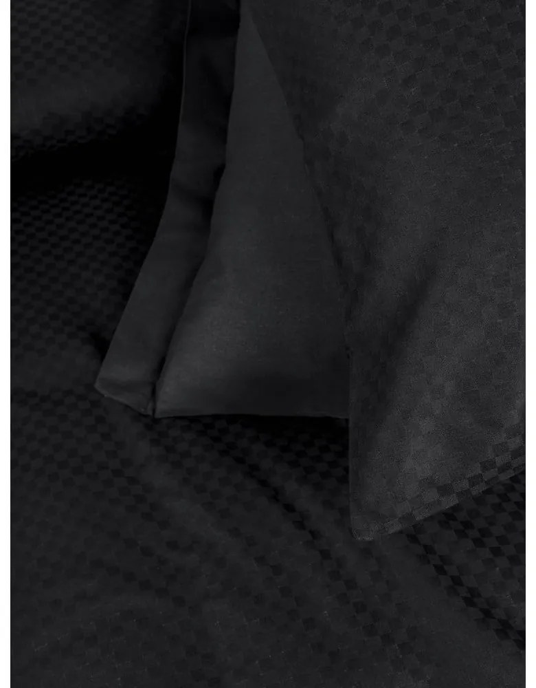 Set copripiumino e federa nero in cotone renforcé per letto singolo 140x200 cm Checkered – Mila Home Luxury