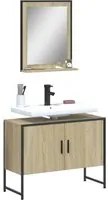 Set Mobili da Bagno 2 pz Rovere Sonoma in Legno Multistrato 3214340