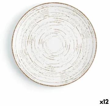Piatto da pranzo Ariane Tornado White Bicolore Ceramica Ø 21 cm (12 Unità)