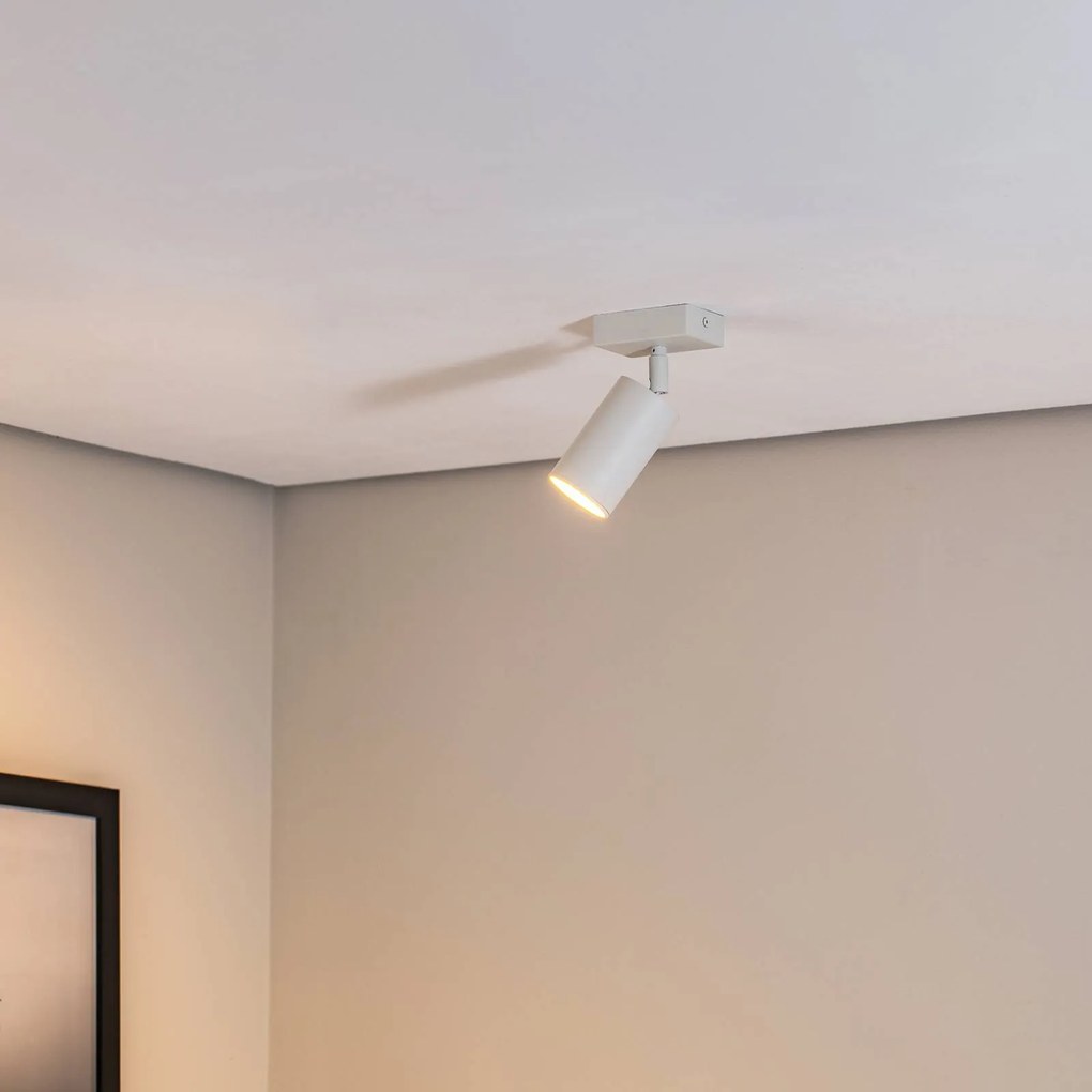 Argon Faretto da soffitto Sado in acciaio bianco, orientabile a 1 luce angolare