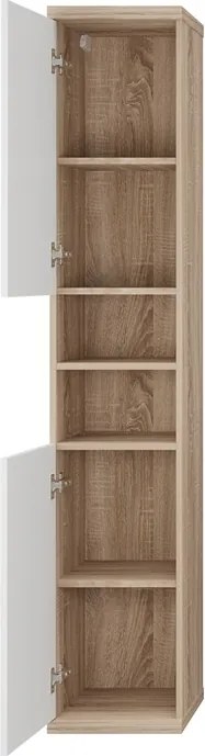 Colonna bagno a terra o sospesa 180 cm bicolore bianco e legno chiaro | LAC-ESTIA - KAMALU