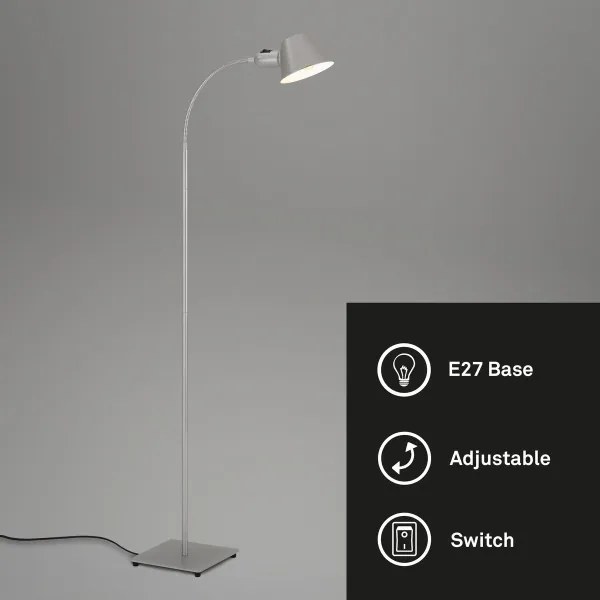 Brilo - Lampada da terra flessibile 1xE27/10W/230V argento