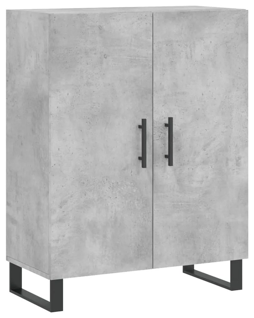 Credenza Grigio Cemento 69,5x34x180 cm in Legno Multistrato