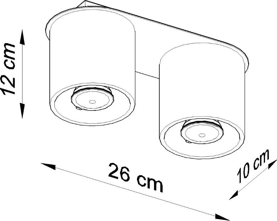 Plafoniera da soffitto in acciaio 2xGU10 ORBIS 2 in Alluminio
