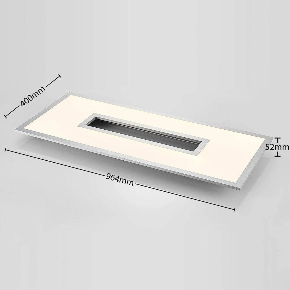 Lucande Plafoniera LED Durun, 96 cm, dimmerabile, CCT, angolare