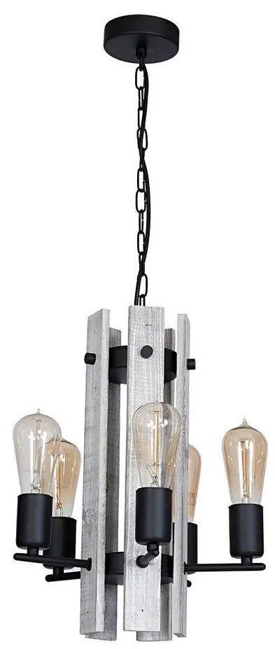 Lampadario GERA 5xE27/60W/230V nero