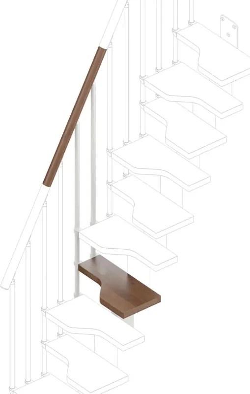 Gradino Bria in acciaio noce bianco L 610 mm H 240 mm