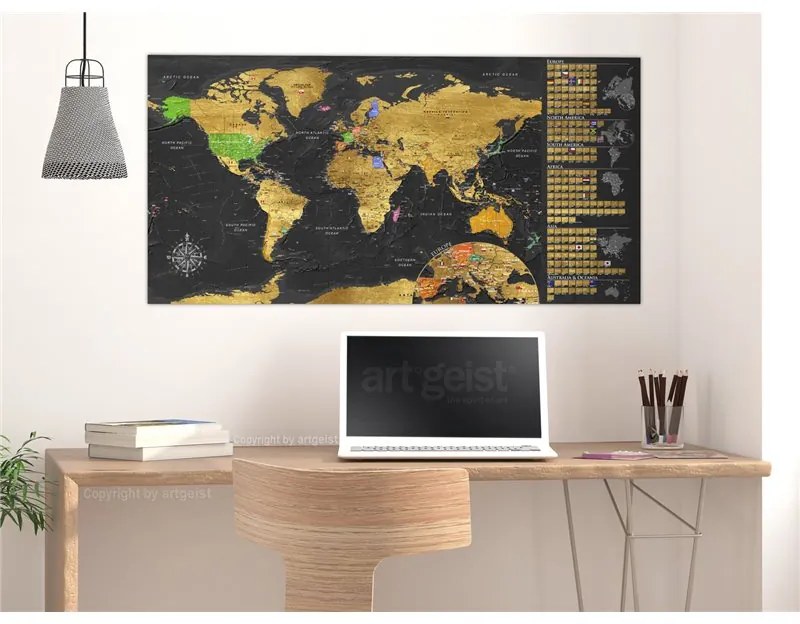 Mappa da grattare Mappa d'oro poster (versione inglese)