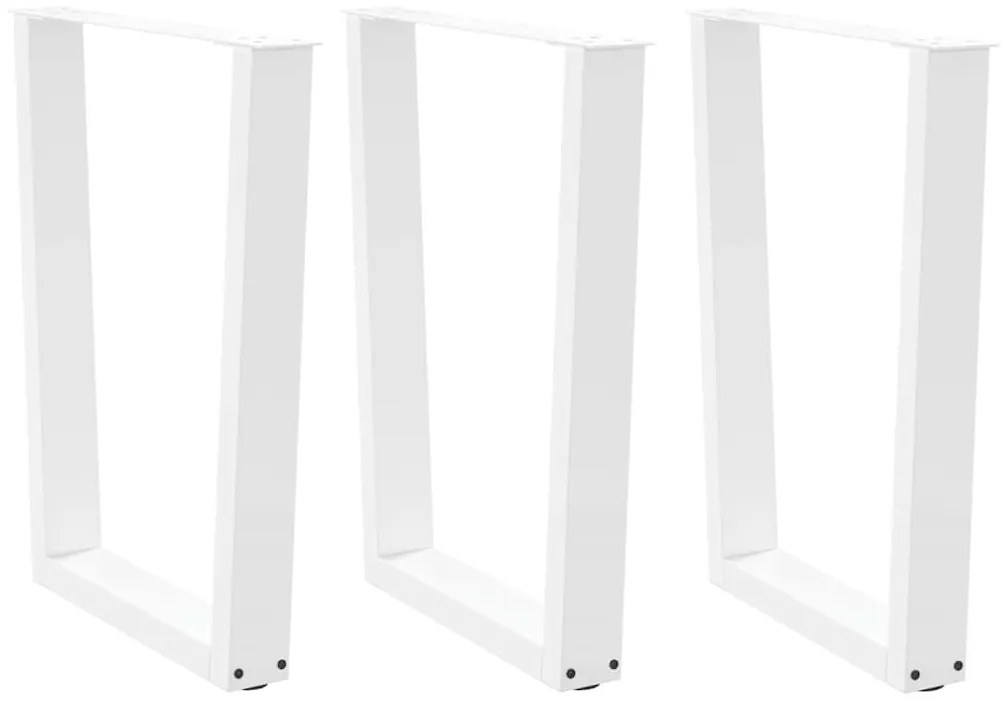 Gambe Per Tavolo Pranzo A V 3 Pz Bianco 70x(72-73,3)cm Acciaio /