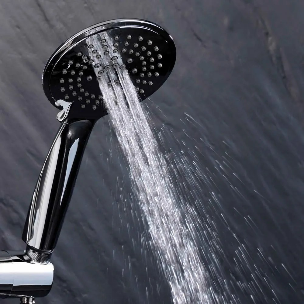 Set per doccia color argento opaco in plastica con doccetta 70 cm Hydro – douceur d'intérieur