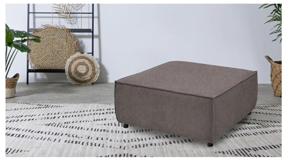 Pouf in velluto a coste marrone chiaro Nihad modular - Bobochic Paris