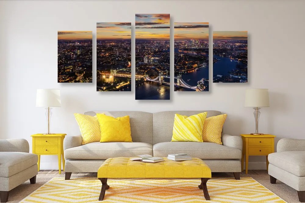 Quadri 5 pezzi – Vista aerea sul Tower Bridge