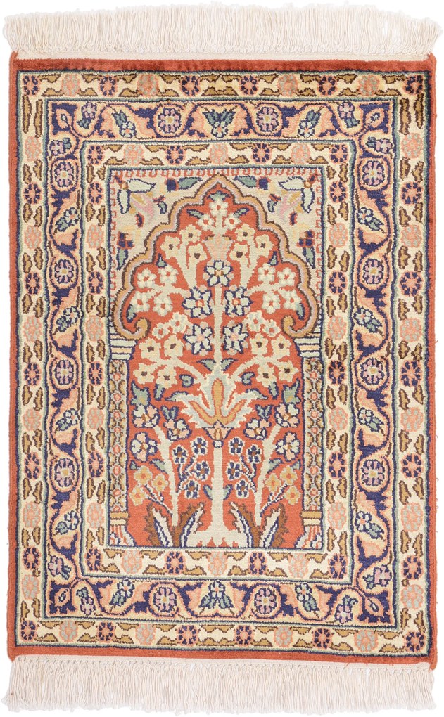 Cashmere Silk Tappeto 60 x 40 (Indian) Annodato A Mano