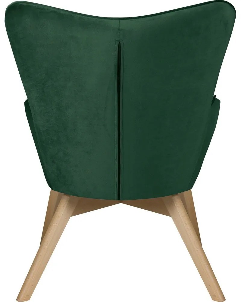 Poltrona verde scuro con rivestimento in velluto Niko – Ropez