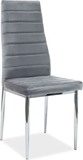 Sedia in velluto H-261 grigio - H 96 cm
