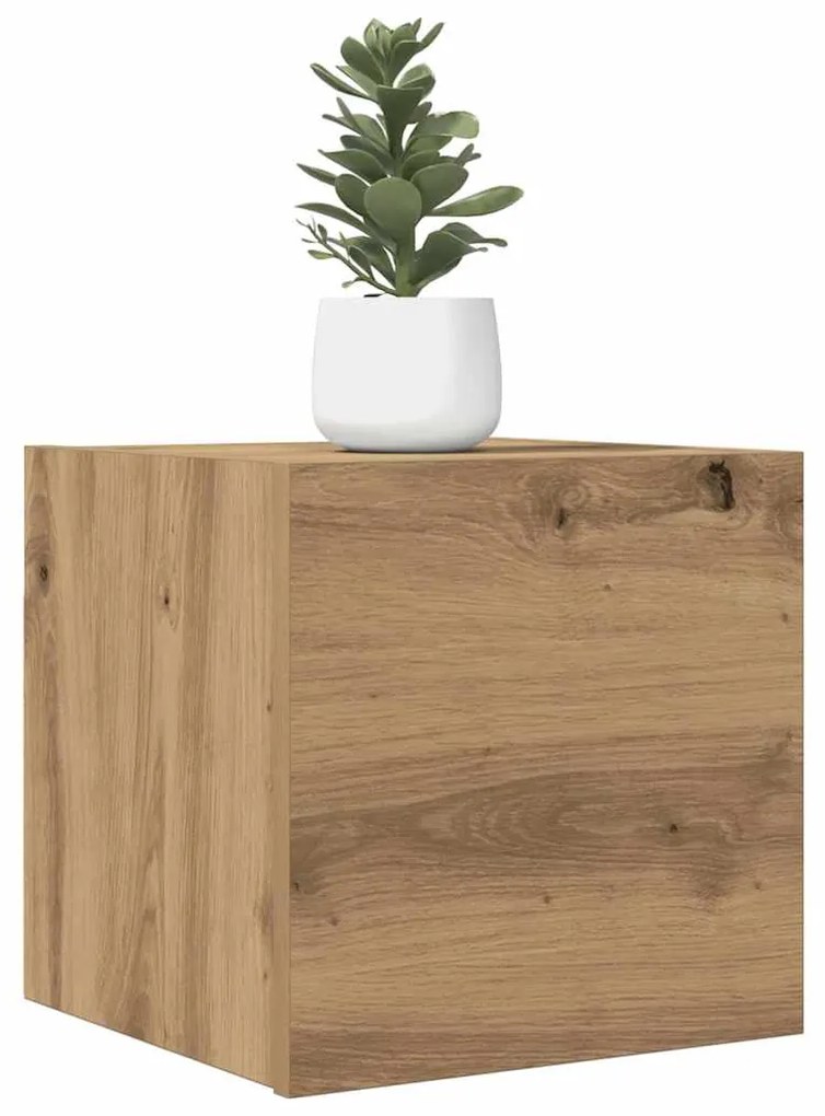 Armadietti Tv Montati A Parete 2pz Artigianale 30,5x30x30 Cm /
