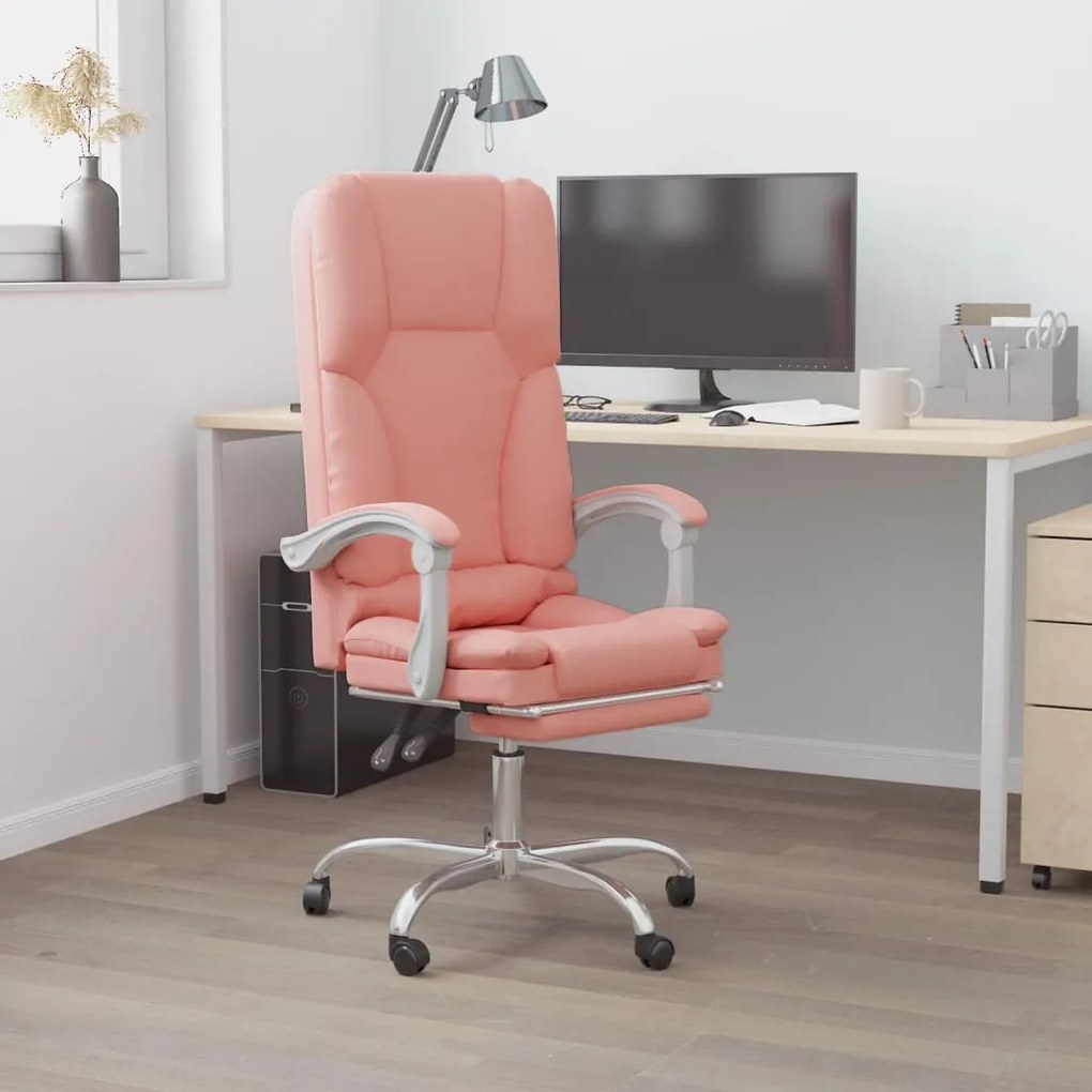 Poltrona Da Ufficio Massaggiante Reclinabile Rosa İn Similpelle /