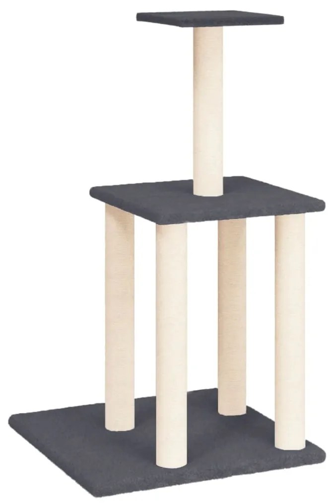 Albero per gatti con tiragraffi in sisal grigio scuro 85,5 cm