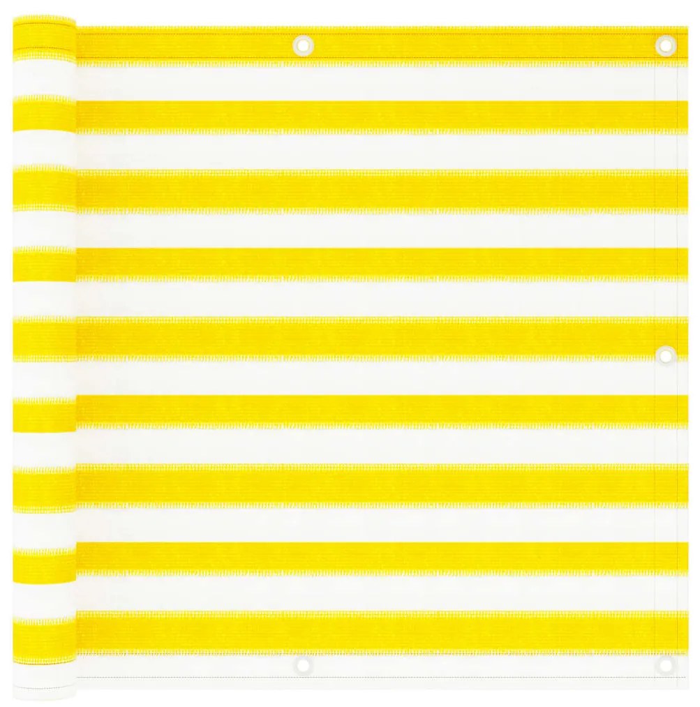 Paravento Da Balcone Giallo E Bianco 90x300 Cm İn Hdpe /
