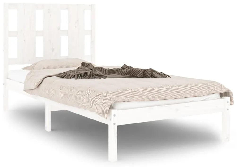 Giroletto bianco in legno massello 90x190 cm single