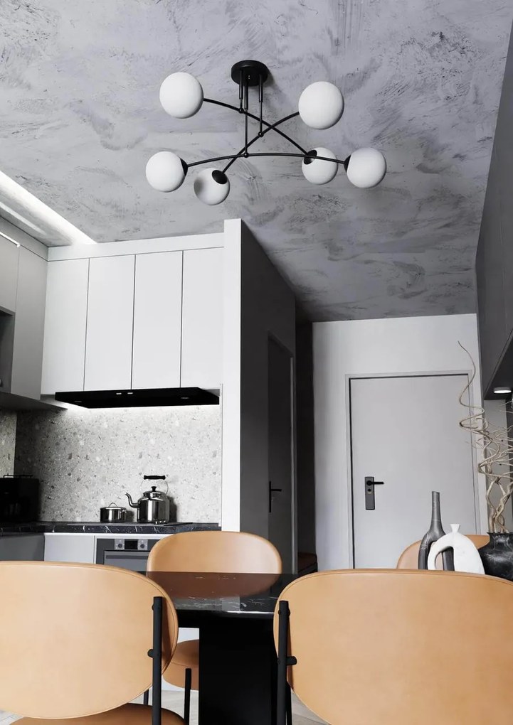 Lampadario a sospensione PREGOS 6 BLACK