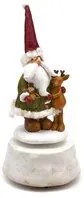 Carillon Babbo Natale con renna 21 cm