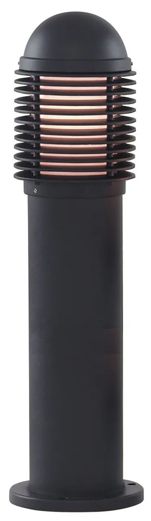 Paletto Esterno Contemporaneo Bollards Alluminio Nero Policarbonato E27 H45Cm