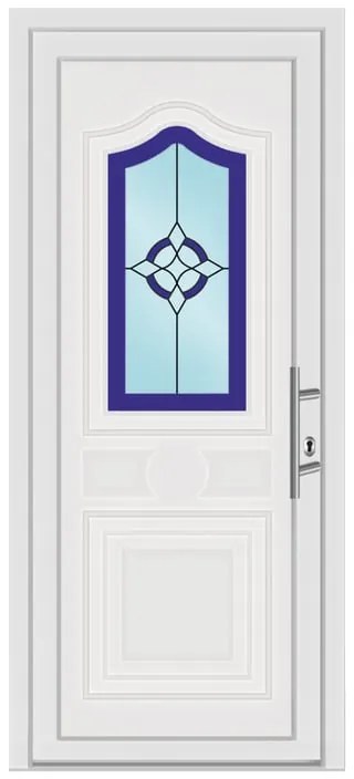 Portoncino d'ingresso 30012 L 80 x H 210 cm in PVC bianco, apertura spingere a sinistra, falso telaio non incluso