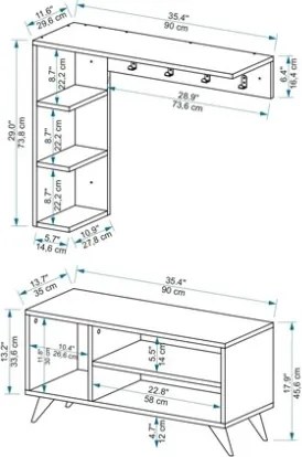 Mobile Ingresso Ad Angolo Con Appendiabiti E Scarpiera Effetto Legno E Bianco Samle