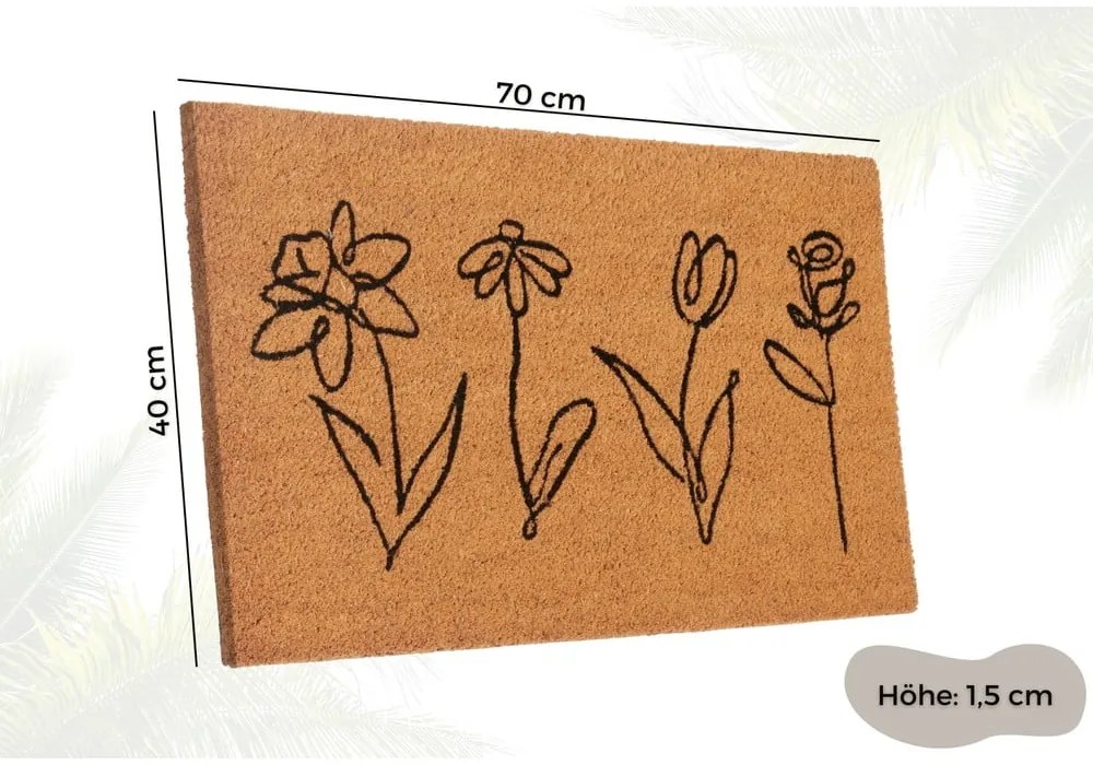 Zerbino in fibre di cocco 40x70 cm Wildflowers – Hanse Home
