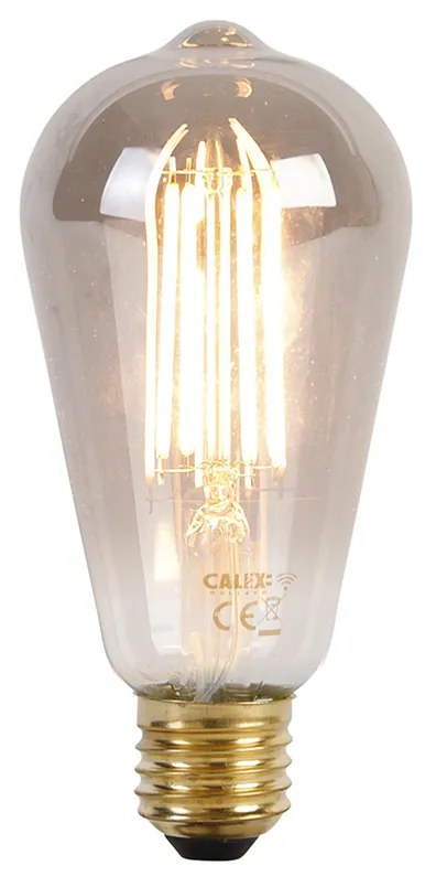 Lampada a sospensione intelligente ottone con vetro blu oceano 33 cm incl. WiFi ST64 - Pallon