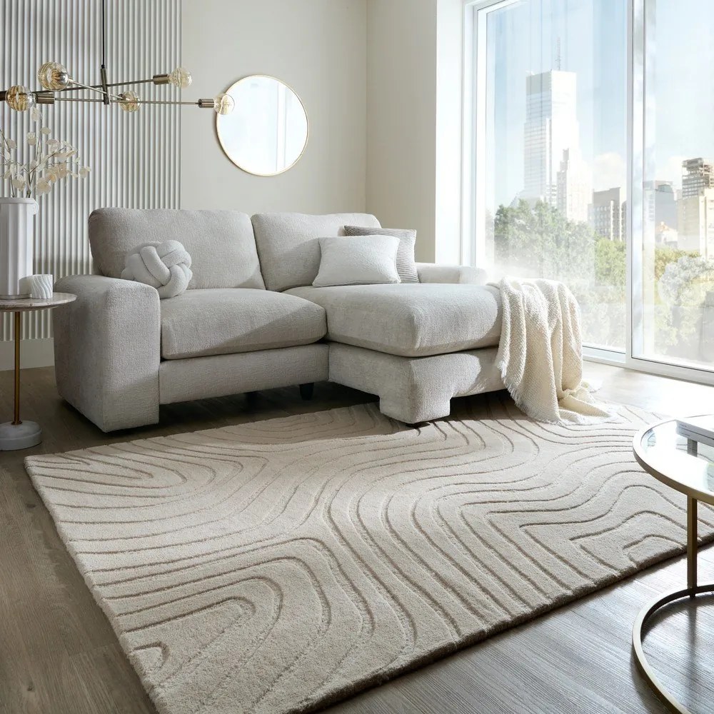 Tappeto in lana tessuto a mano color crema 200x290 cm Mesmerise Natural - Flair Rugs