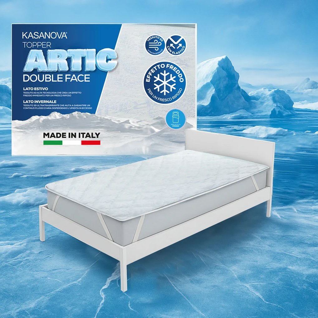 Topper singolo fibra Artic effetto rinfrescante