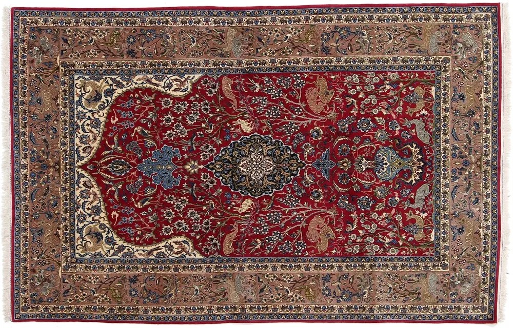 Isfahan Tappeto persiano 150 x 230 Rosa (Iran) Annodato A Mano