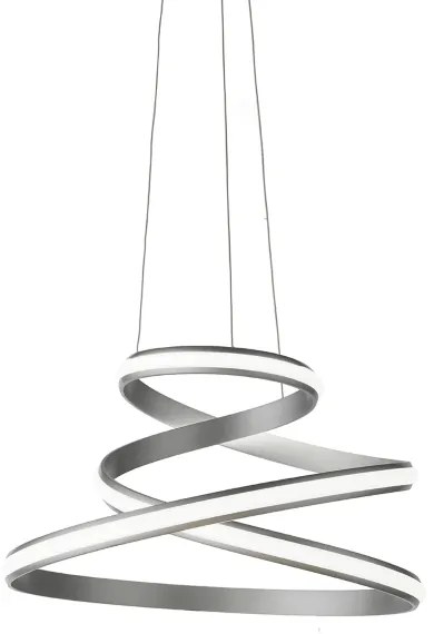 Lampada a sospensione moderna VUELTA a LED in metallo verniciato D57 cm ARGENTO