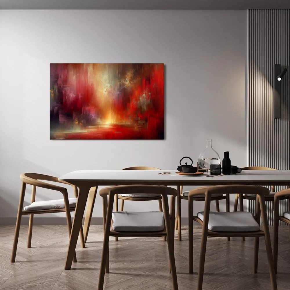 Quadro su tela – Luce rossa nella nebbia
