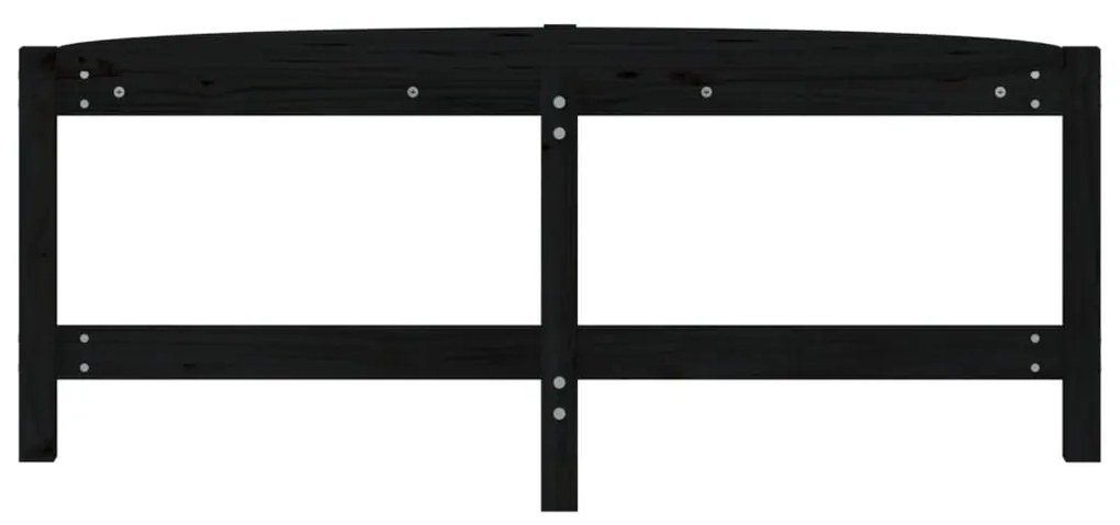 Tavolino da salotto nero 118x63x45 cm in legno massello di pino