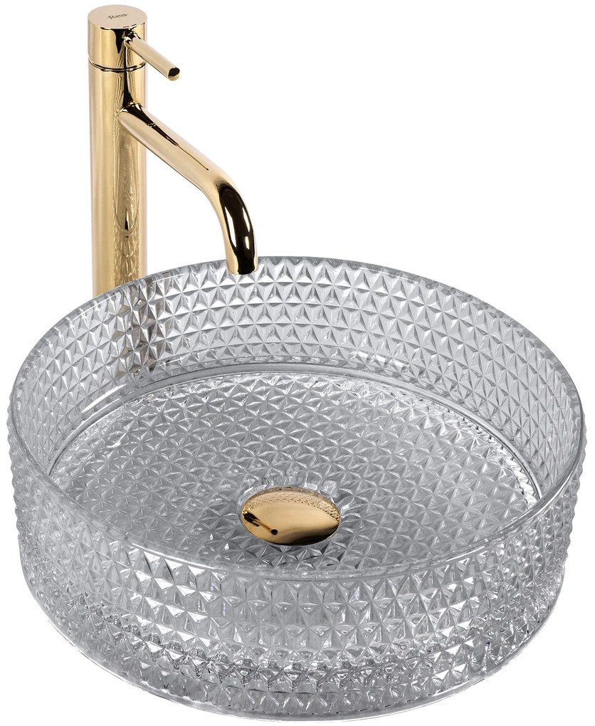 Lavabo da appoggio Rea Cristal Light Grey