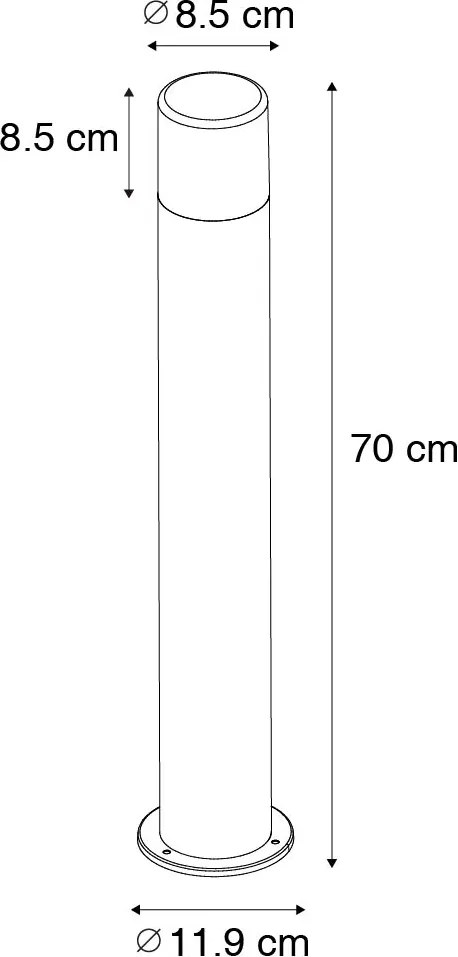 Lampada da esterno in piedi nera con paralume opale 70 cm - Odense